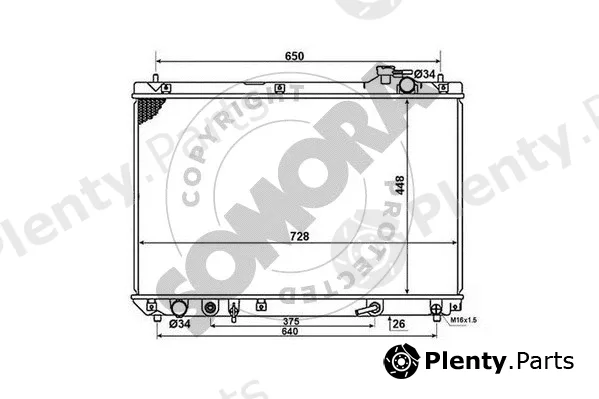 Somora 374040 — Radiator, engine cooling