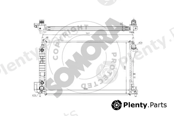 Somora 210640C — Radiator, engine cooling