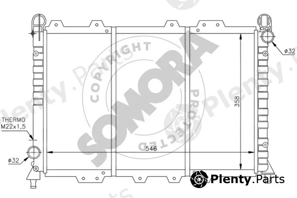 Somora 010040A — Radiator, engine cooling