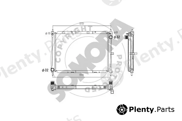 Somora 191040D — Radiator, engine cooling
