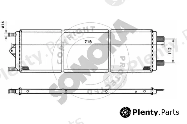 Somora 052040D — Radiator, engine cooling
