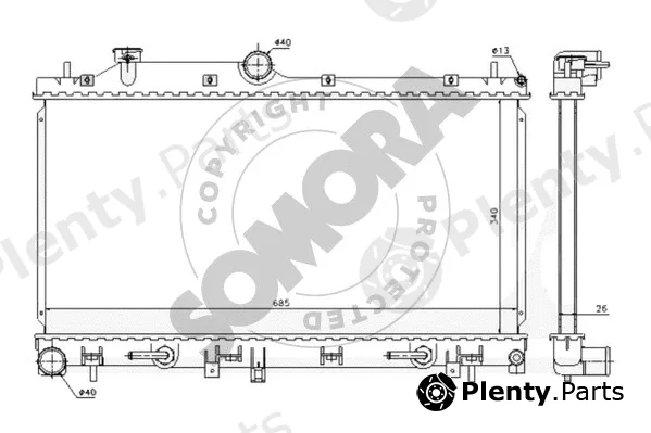 Somora 333340A — Radiator, engine cooling