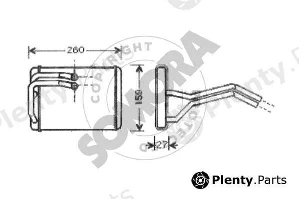 Somora 136050 — Heat Exchanger, interior heating