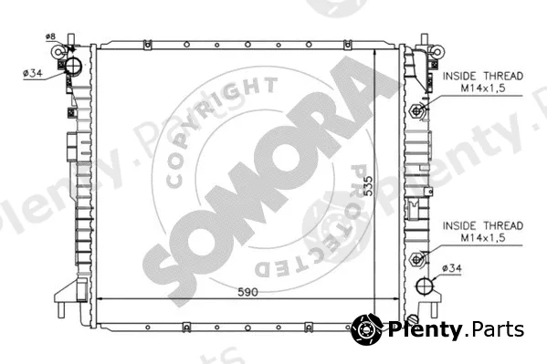 Somora 065740A — Radiator, engine cooling