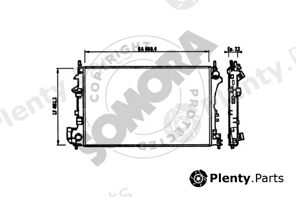 Somora 210640 — Radiator, engine cooling
