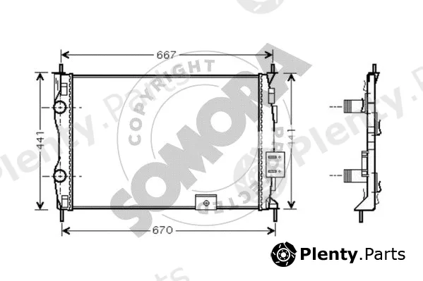 Somora 198040G — Radiator, engine cooling