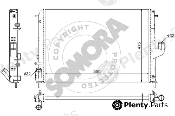 Somora 031040B — Radiator, engine cooling