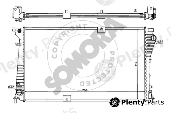 Somora 245140B — Radiator, engine cooling