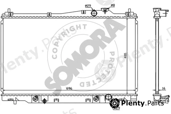 Somora 122740D — Radiator, engine cooling