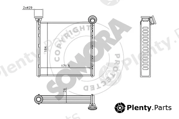 Somora 351250 — Heat Exchanger, interior heating