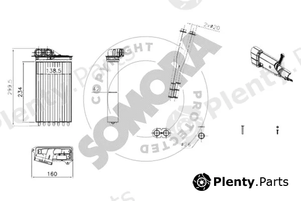 Somora 220050 — Heat Exchanger, interior heating