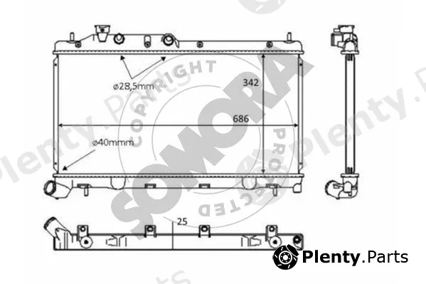 Somora 333340 — Radiator, engine cooling