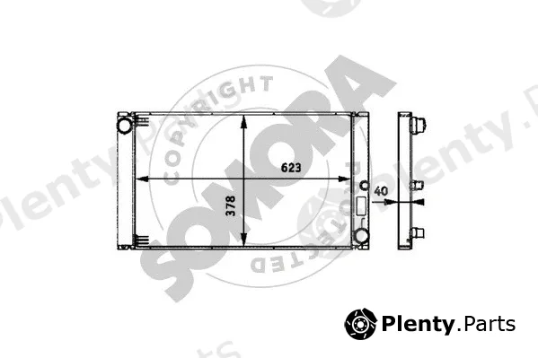 Somora 041340F — Radiator, engine cooling