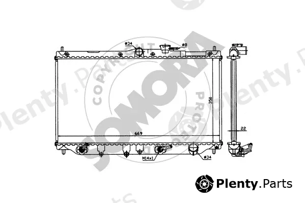Somora 261042 — Radiator, engine cooling