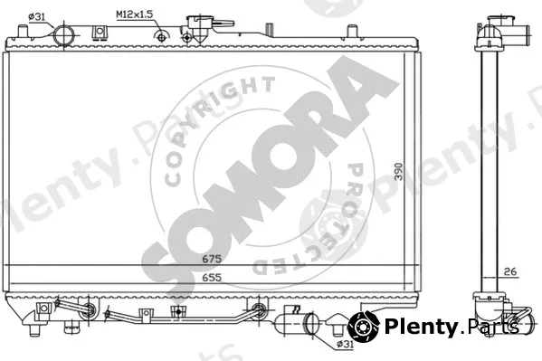 Somora 162140C — Radiator, engine cooling