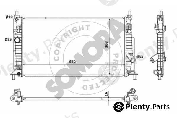 Somora 162940B — Radiator, engine cooling