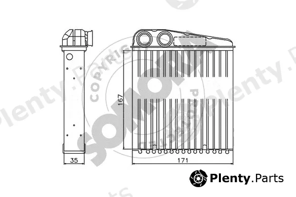 Somora 191050 — Heat Exchanger, interior heating