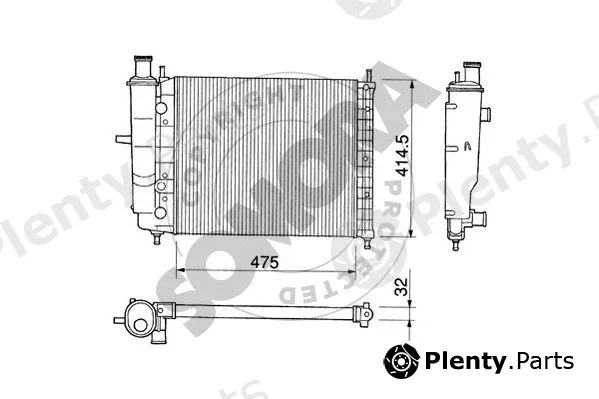 Somora 082240 — Radiator, engine cooling