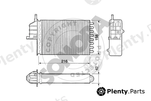 Somora 080150 — Heat Exchanger, interior heating