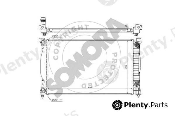 Somora 021540A — Radiator, engine cooling
