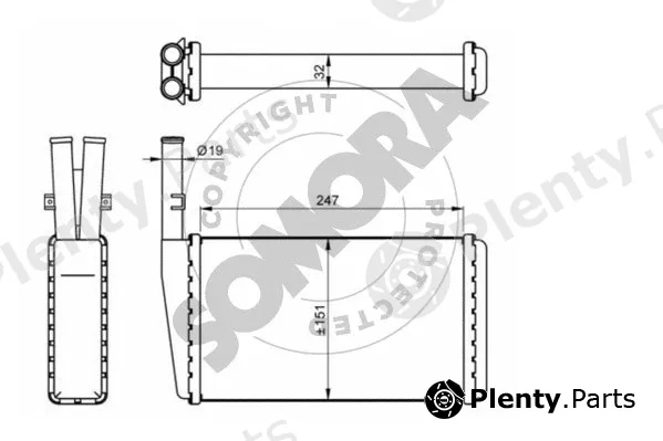 Somora 153050B — Heat Exchanger, interior heating
