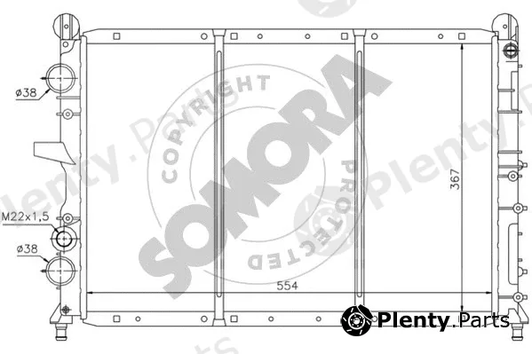 Somora 011140C — Radiator, engine cooling