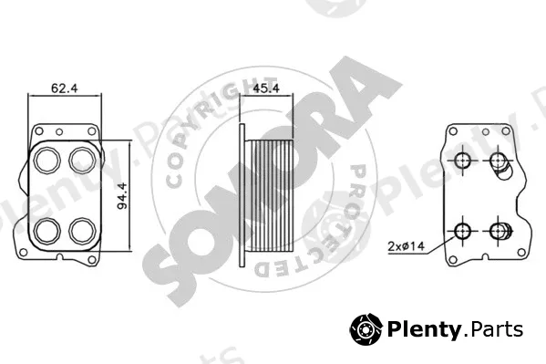 Somora 093665 — Oil Cooler, engine oil