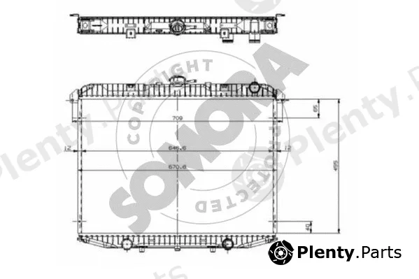 Somora 196540B — Radiator, engine cooling