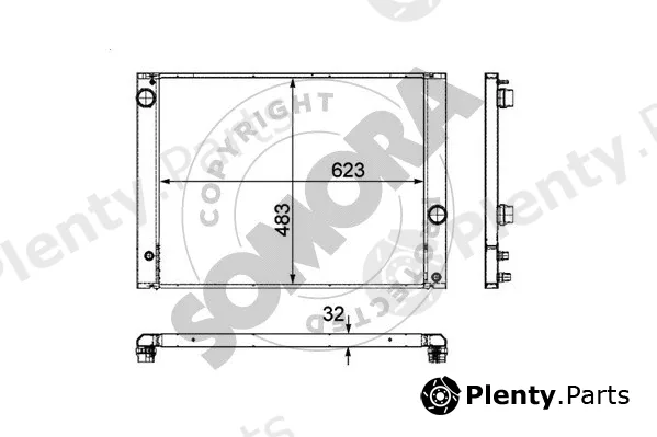Somora 041340C — Radiator, engine cooling