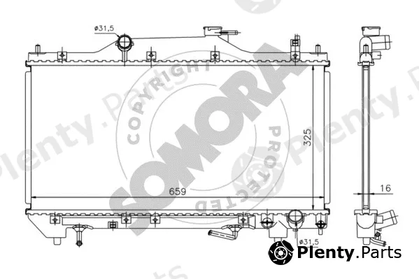 Somora 311745A — Radiator, engine cooling