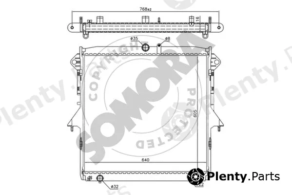 Somora 090740 — Radiator, engine cooling