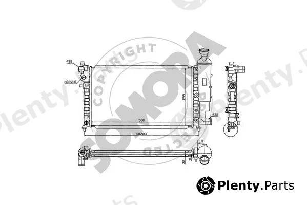 Somora 050240C — Radiator, engine cooling