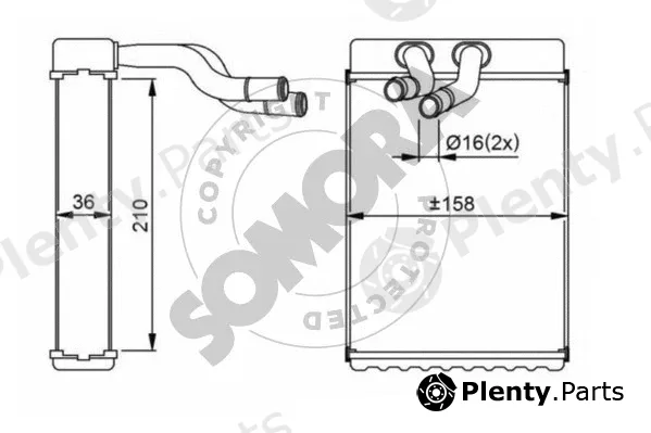 Somora 134250 — Heat Exchanger, interior heating