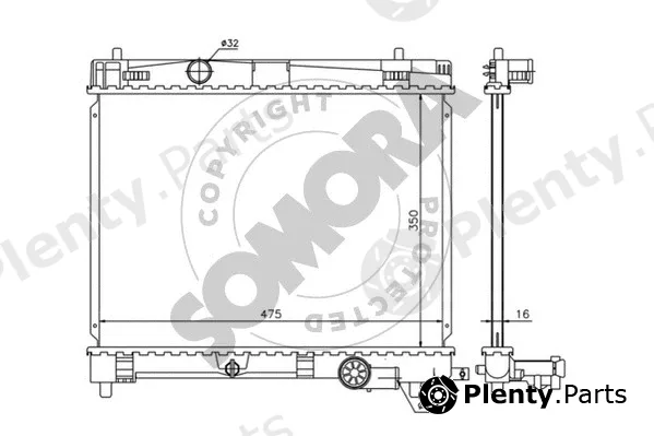 Somora 313840 — Radiator, engine cooling