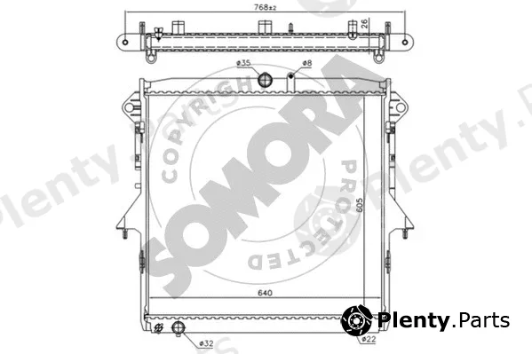 Somora 090740A — Radiator, engine cooling
