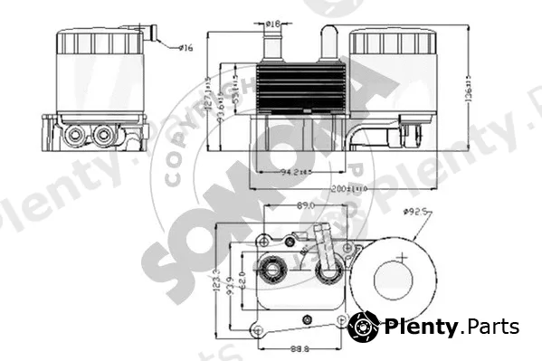 Somora 093465A — Oil Cooler, engine oil