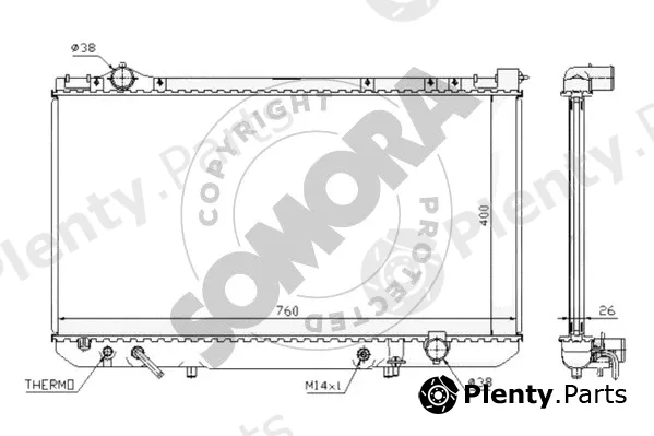 Somora 373040 — Radiator, engine cooling