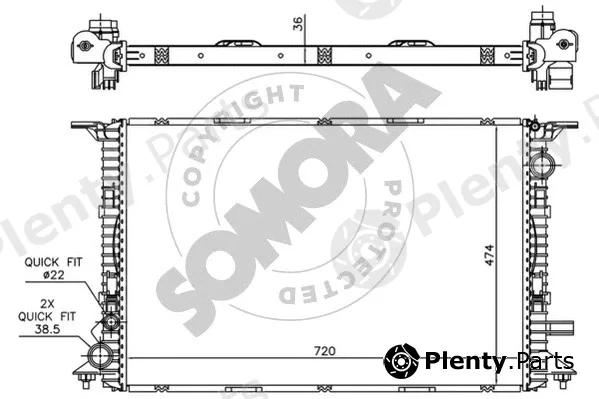 Somora 020540E — Radiator, engine cooling