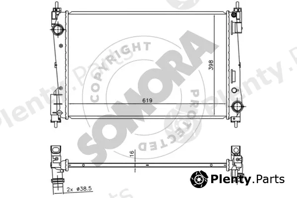Somora 081540B — Radiator, engine cooling