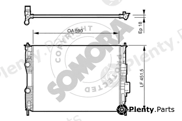 Somora 198040F — Radiator, engine cooling