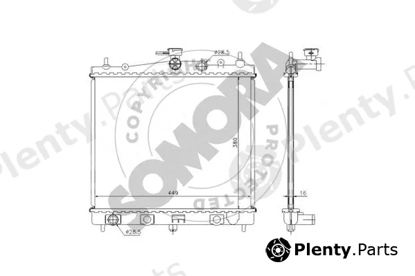 Somora 191040 — Radiator, engine cooling