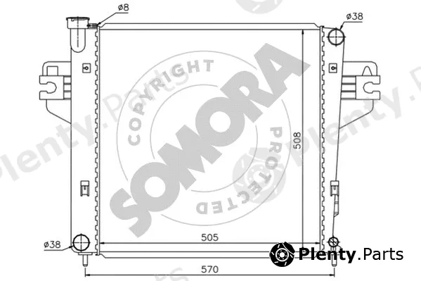 Somora 036140B — Radiator, engine cooling