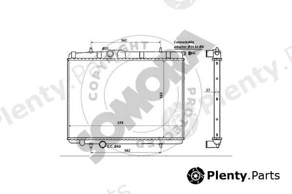 Somora 221340E — Radiator, engine cooling