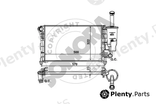Somora 080540B — Radiator, engine cooling