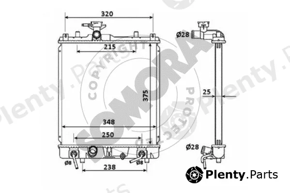 Somora 304040A — Radiator, engine cooling