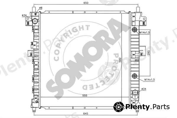 Somora 065140A — Radiator, engine cooling