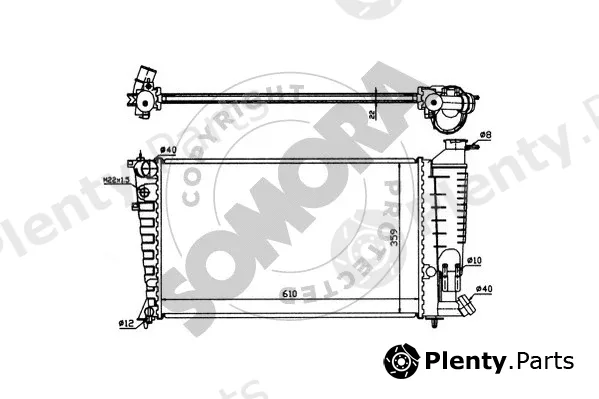 Somora 220542 — Radiator, engine cooling