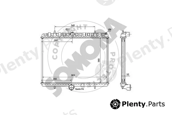 Somora 085240 — Radiator, engine cooling