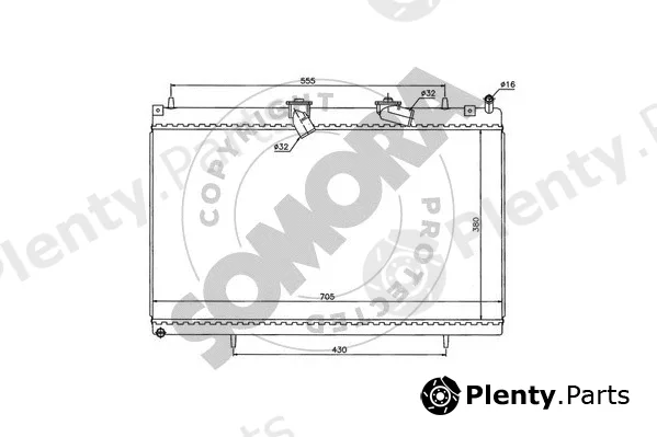 Somora 052340K — Radiator, engine cooling