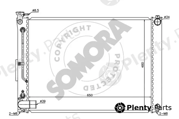 Somora 374140C — Radiator, engine cooling